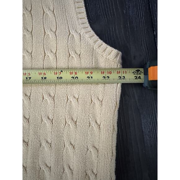Polo Ralph Lauren Yellow Cable Knit Sweater Vest Old Money Preppy Timeless XL - Picture 8 of 10